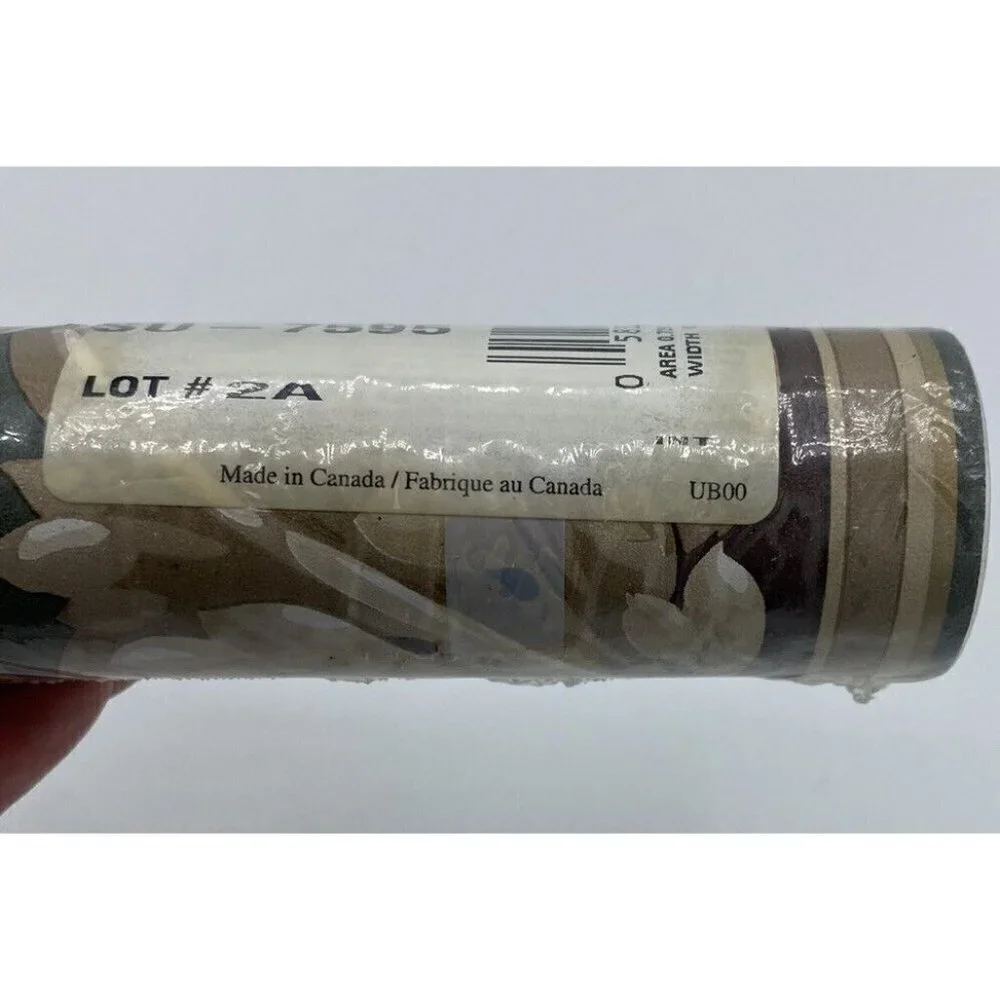 Wallpaper Border SU-7595 Leaf Scrolls Beige Green NOS Unopened Crafts DIY Decor